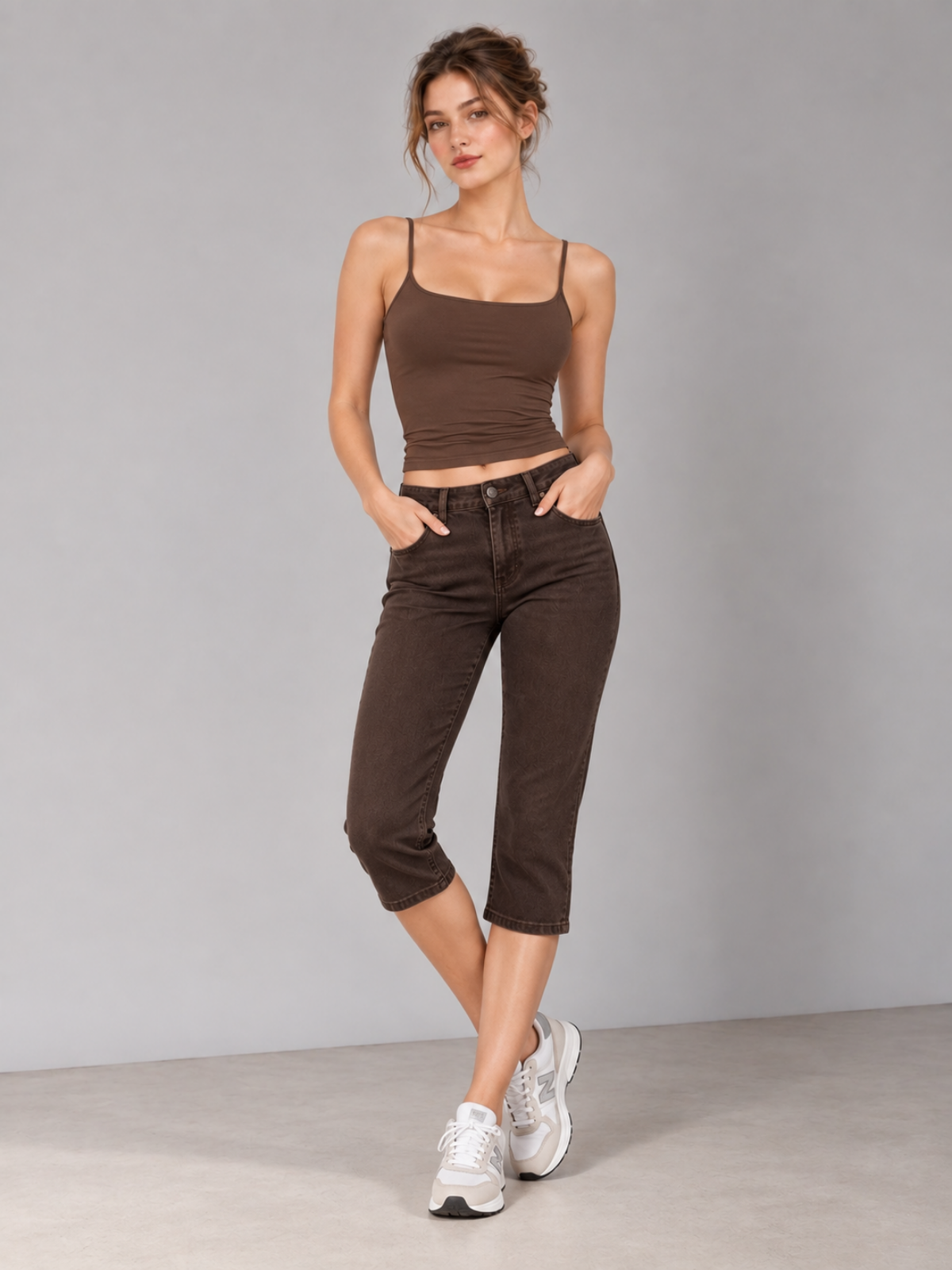 Sculpt Spaghetti Strap Tank Coffee XS, Coffee S, Coffee M, Coffee L, Coffee XL