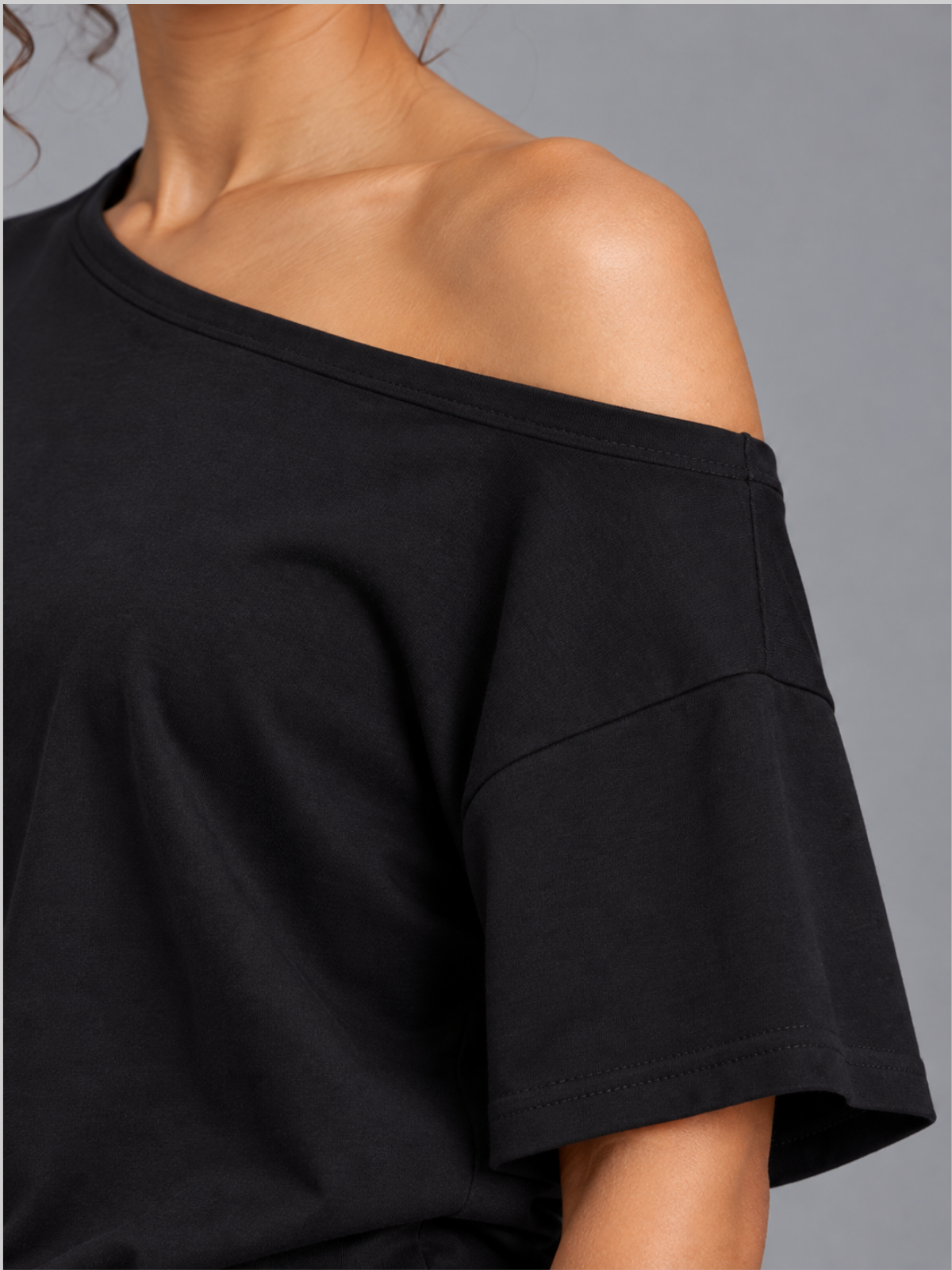 One Shoulder Short Sleeve Black S, Black M, Black L, Black XL