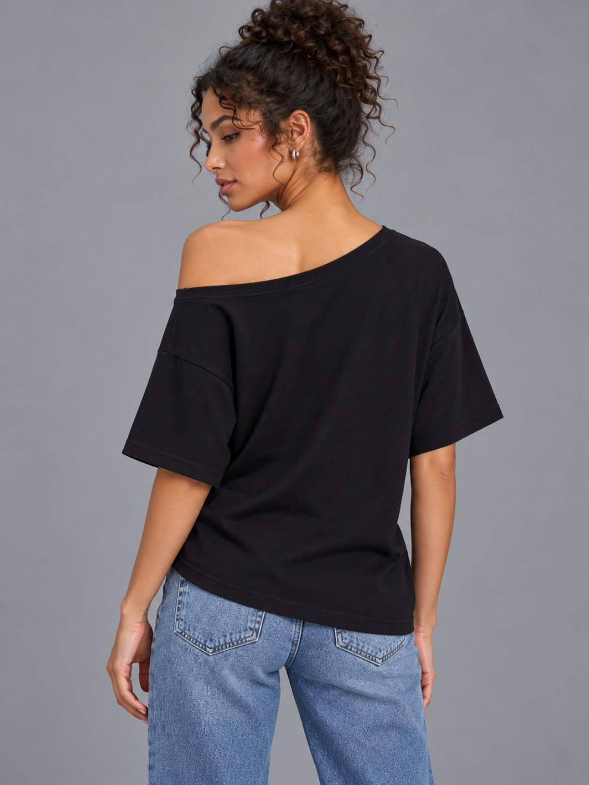 One Shoulder Short Sleeve Black S, Black M, Black L, Black XL