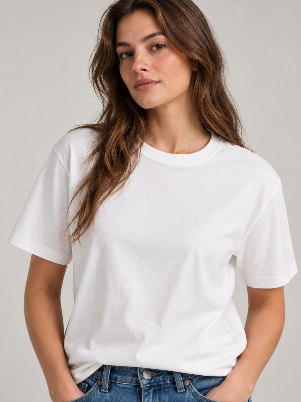 Cotton Short Sleeve Crew Neck T-Shirt White XS, White S, White M, White L