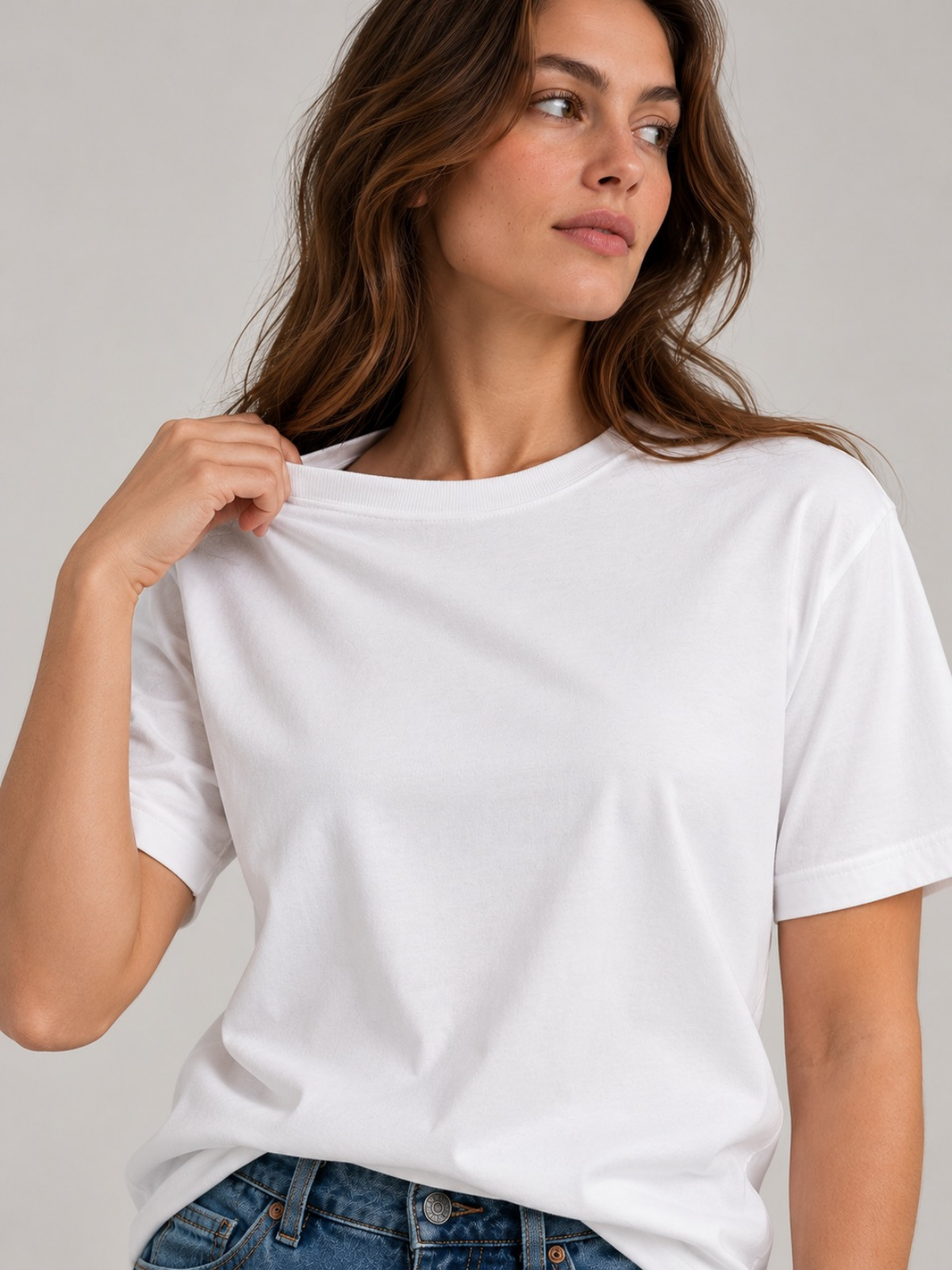 Cotton Short Sleeve Crew Neck T-Shirt White XS, White S, White M, White L