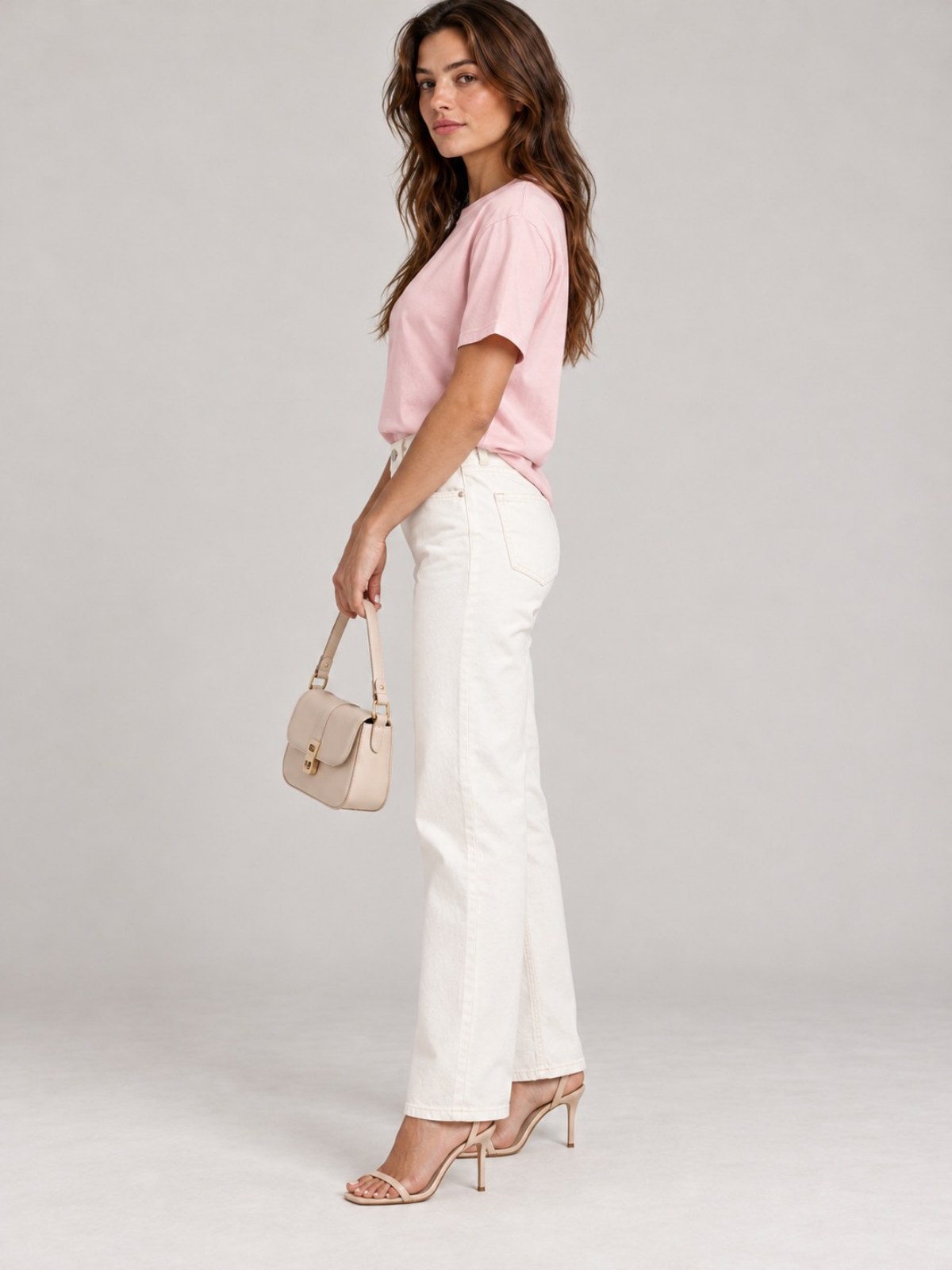 Cotton Short Sleeve Crew Neck T-Shirt Blush XS, Blush S, Blush M, Blush L