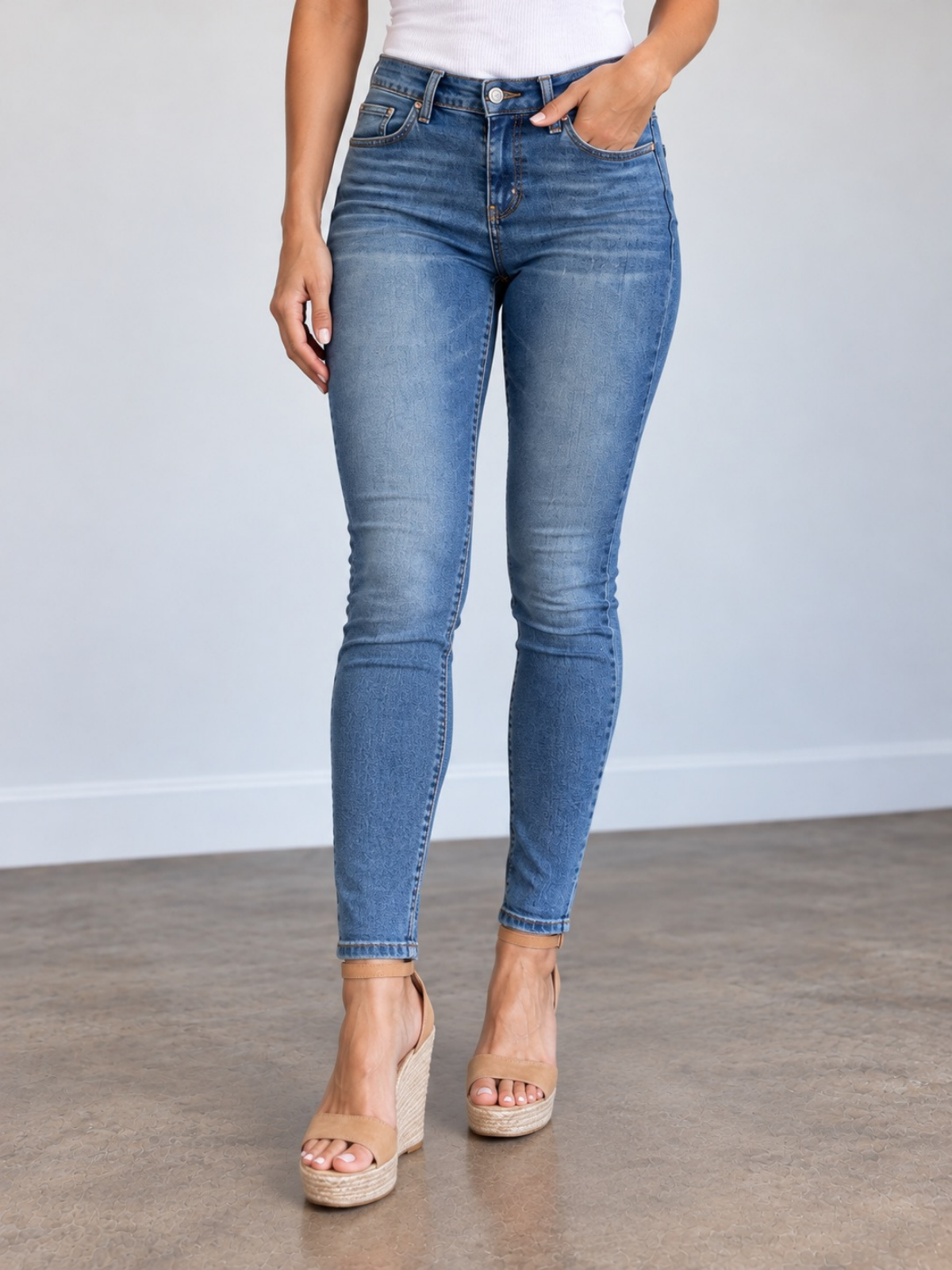 Sculpt Fitted Skinny Jeans Blue Wash S, Blue Wash M, Blue Wash L, Blue Wash XL, Blue Wash 2XL, Blue Wash 3XL