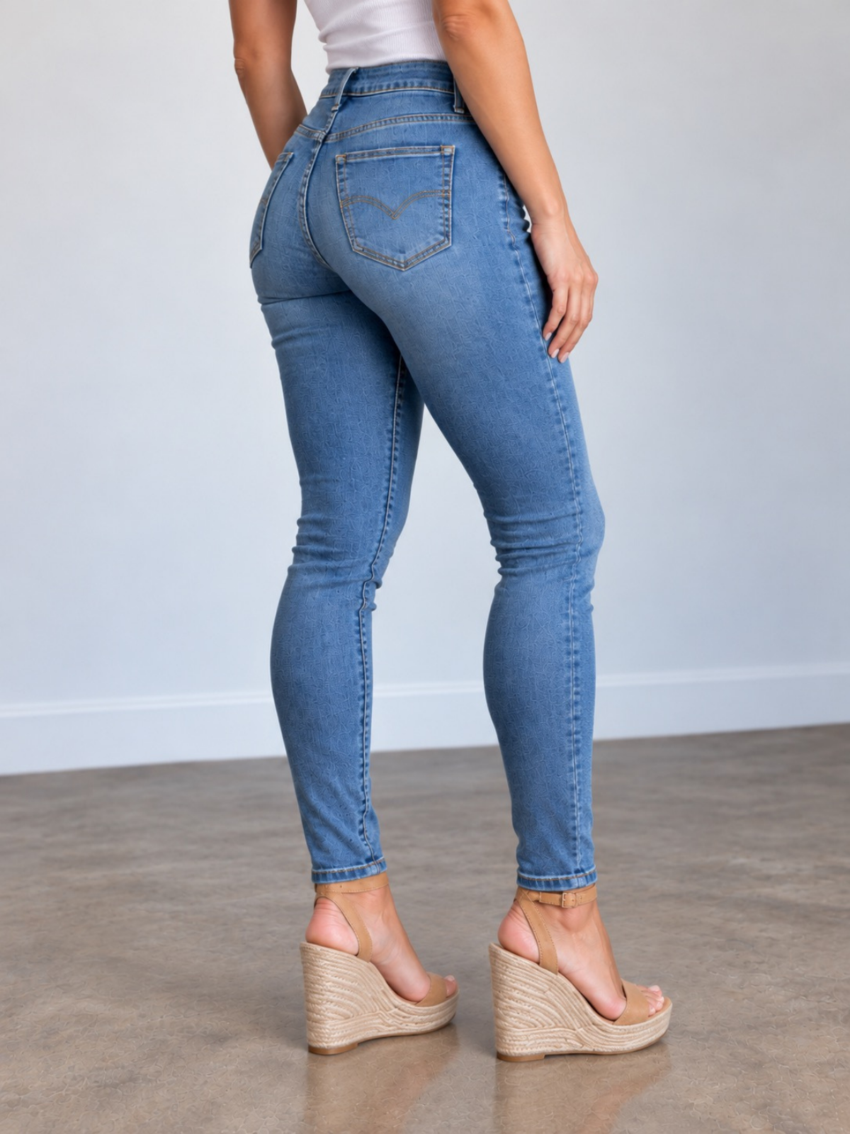 Sculpt Fitted Skinny Jeans Blue Wash S, Blue Wash M, Blue Wash L, Blue Wash XL, Blue Wash 2XL, Blue Wash 3XL